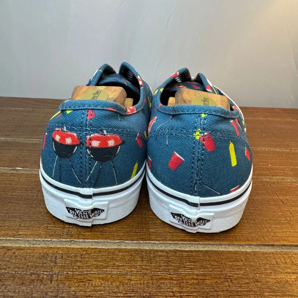 Vans Authentic BBQ Grill Red Cup Print Navy Blue Mens 11 Low Top Sneakers 721356 - Picture 5 of 9